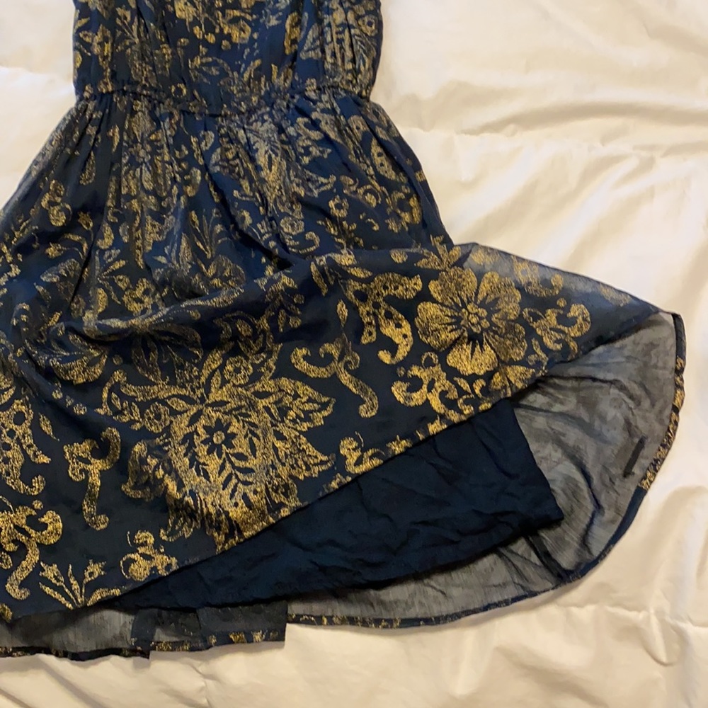 Abercrombie & Fitch Navy and Gold Long Tank - Picture 4 of 9